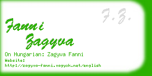 fanni zagyva business card